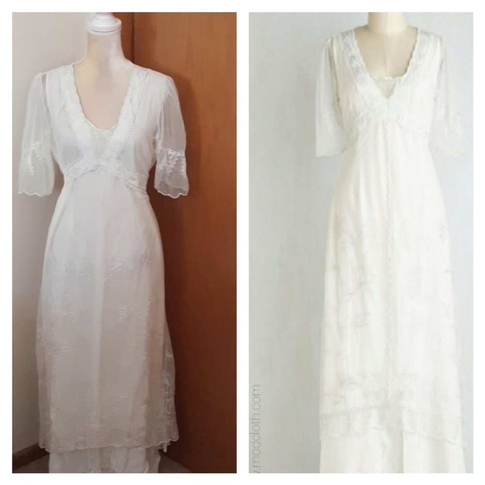 NWT Modcloth Walking On Era in Blanc Nataya Dress